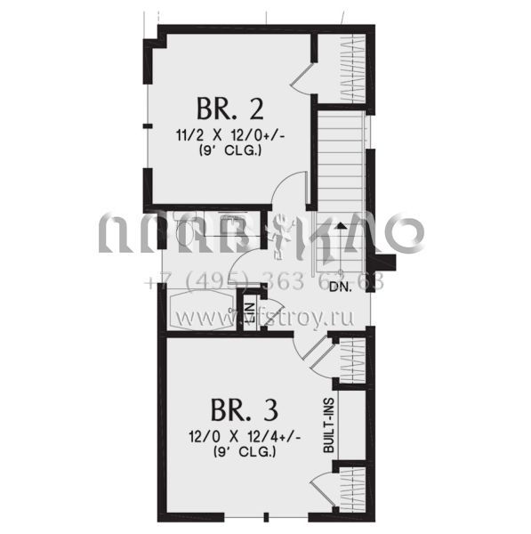 Проект двухэтажного дома с гаражом на три и более машин в современном стиле S5-204 (2559-00956)