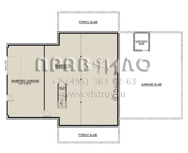 Проект одноэтажного дома с гаражом на две машины в современном стиле S5-228 (5032-00210)