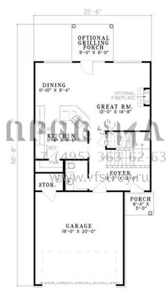 Проект двухэтажного дома с гаражом на две машины в стиле Ранчо S5-128 (110-00496)