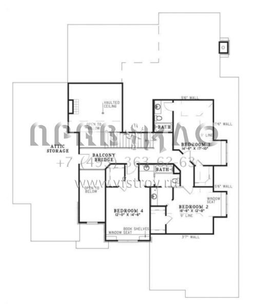Проект трехэтажного дома с гаражом на три и более машин в стиле Ранчо S5-374 (110-00141)