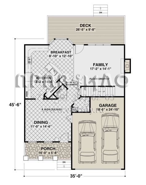 Проект двухэтажного дома с гаражом на две машины в американском стиле S5-191 (036-00266)