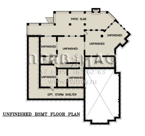 Проект двухэтажного дома с гаражом на три и более машин в современном стиле S5-352 (699-00311)