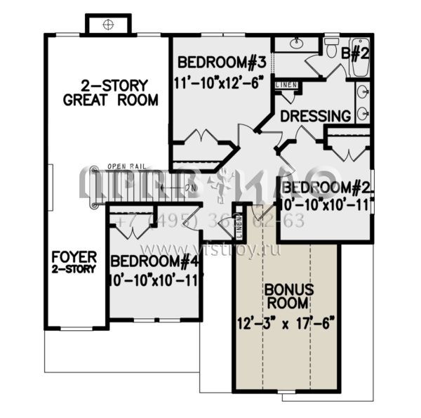 Проект двухэтажного дома с гаражом на две машины в стиле Ранчо S5-235 (699-00320)
