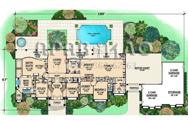 Проект двухэтажного дома с гаражом на три и более машин в современном стиле S5-777 (5445-00294)