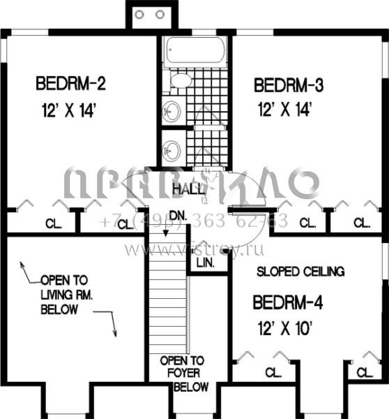 Проект двухэтажного дома с гаражом на две машины в стиле Ранчо S5-202 (033-00018)