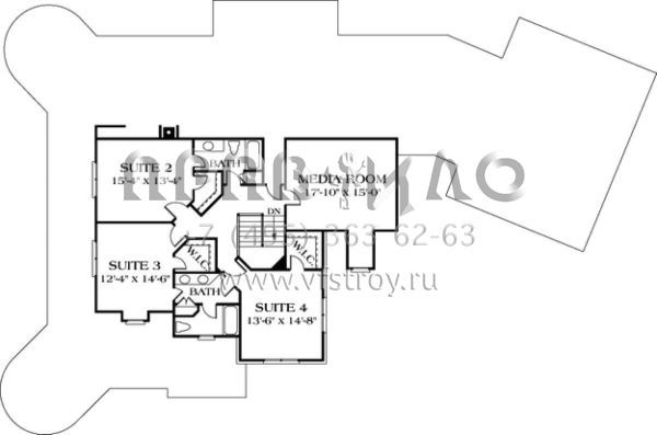 Проект двухэтажного дома с гаражом на три и более машин в современном стиле S5-378 (3323-00404)