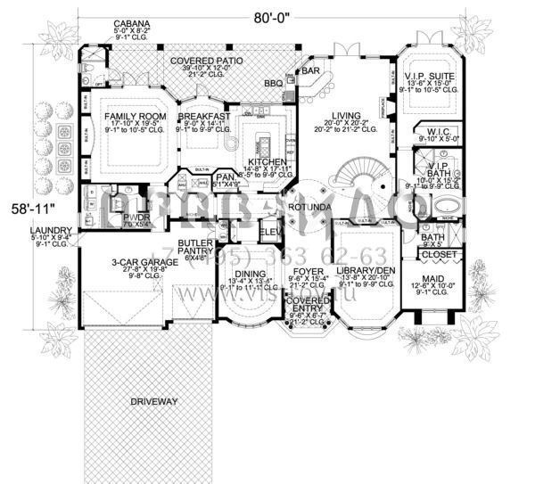 Проект двухэтажного дома с гаражом на три и более машин в прибрежном стиле S5-596 (168-00087)