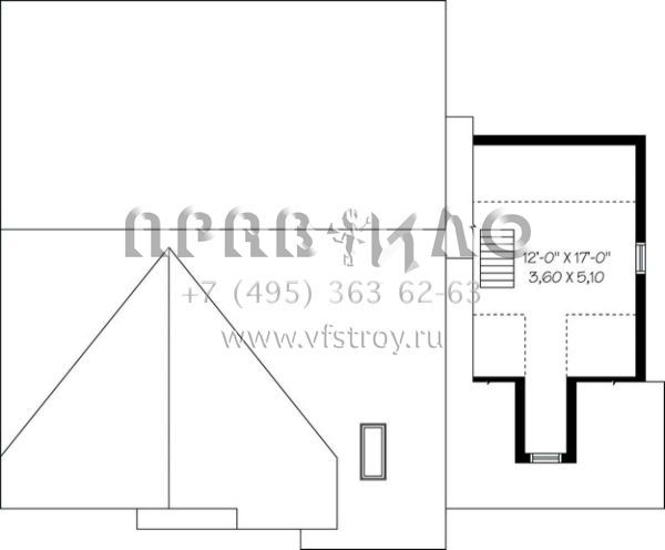 Проект двухэтажного дома с гаражом на одну машину в стиле Ранчо S5-194 (034-00744)