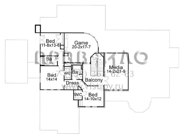 Проект двухэтажного дома с гаражом на три и более машин в стиле Ранчо S5-430 (9401-00080)