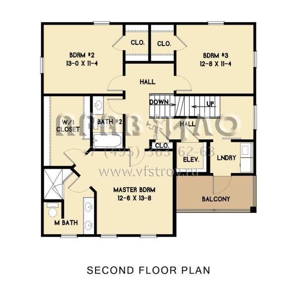 Проект трехэтажного дома с гаражом на две машины в стиле Ранчо S5-228 (4351-00052)