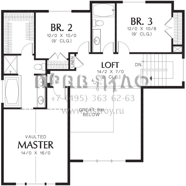 Проект двухэтажного дома с гаражом на две машины в современном стиле S5-210 (2559-00304)