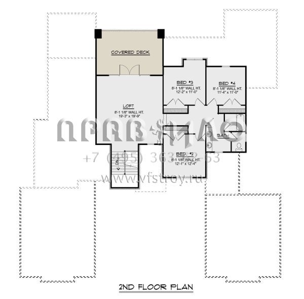 Проект двухэтажного дома с гаражом на три и более машин в современном стиле S5-337 (5032-00009)