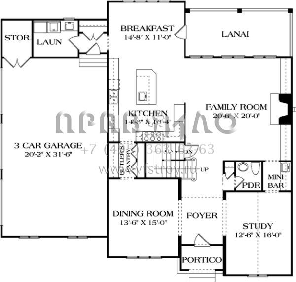 Проект двухэтажного дома с гаражом на три и более машин в английском стиле S5-397 (3323-00356)