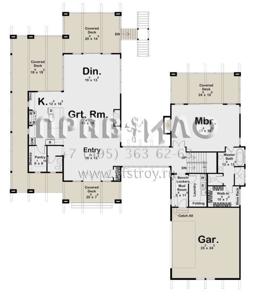 Проект двухэтажного дома с гаражом на две машины в современном стиле S5-380 (963-00798)