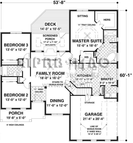 Проект одноэтажного дома с гаражом на две машины в стиле Ранчо S5-167 (036-00202)