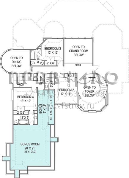 Проект двухэтажного дома с гаражом на три и более машин в английском стиле S5-314 (4195-00025)