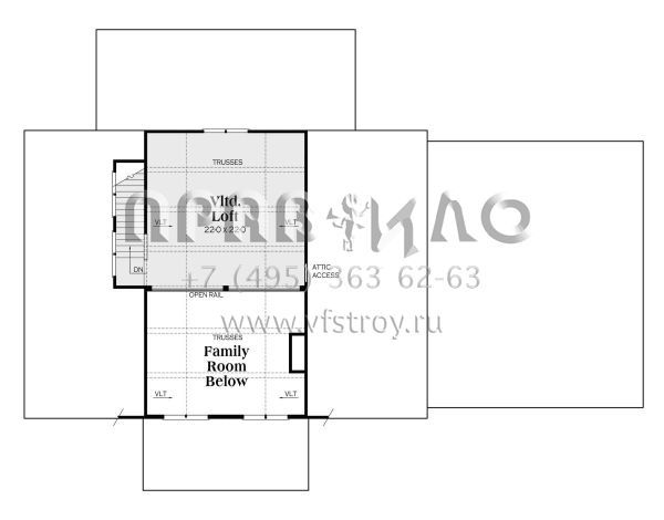 Проект двухэтажного дома с гаражом на две машины в стиле БарнХаус S5-255 (009-00387)