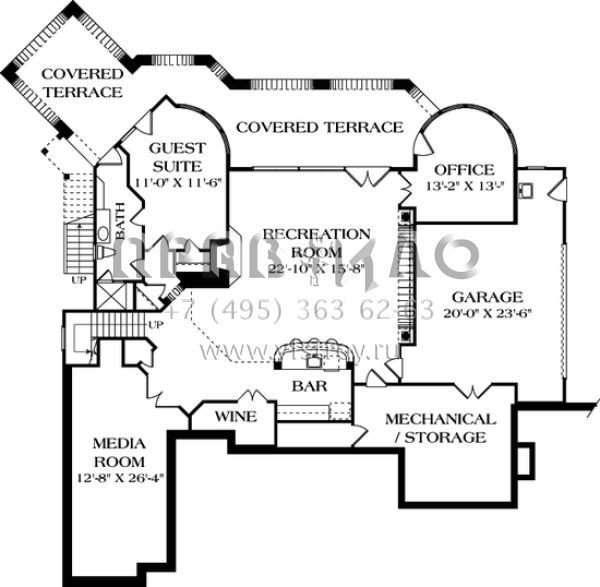 Проект двухэтажного дома с гаражом на три и более машин в современном стиле S5-654 (3323-00550)