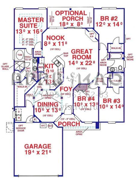 Проект одноэтажного дома с гаражом на две машины в прибрежном стиле S5-180 (4766-00112)