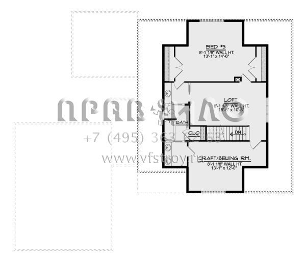 Проект двухэтажного дома с гаражом на две машины в стиле Ранчо S5-233 (5032-00132)