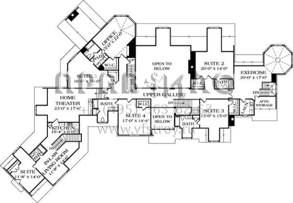 Проект двухэтажного дома с гаражом на три и более машин в современном стиле S5-871 (3323-00562)