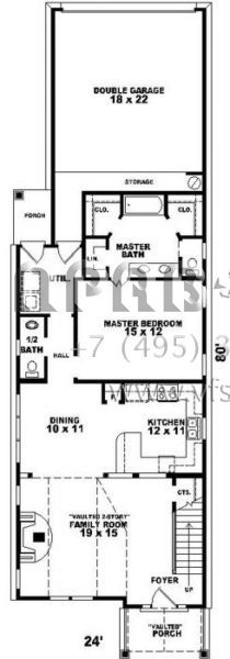 Проект двухэтажного дома с гаражом на две машины в прибрежном стиле S5-167 (053-00104)