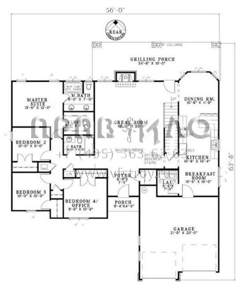 Проект двухэтажного дома с гаражом на две машины в американском стиле S5-211 (110-00740)