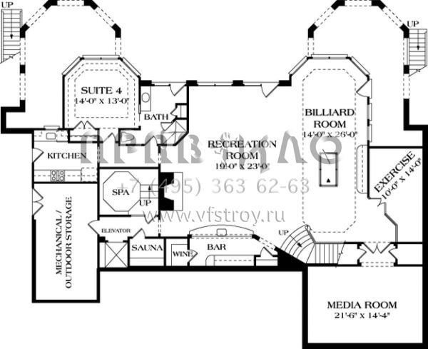Проект двухэтажного дома с гаражом на три и более машин в современном стиле S5-750 (3323-00515)