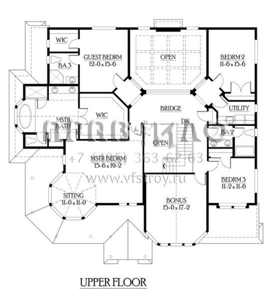 Проект двухэтажного дома с гаражом на три и более машин в английском стиле S5-368 (341-00163)