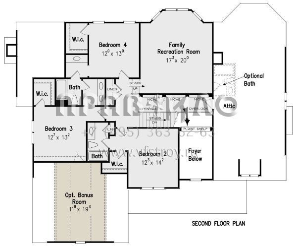 Проект двухэтажного дома с гаражом на три и более машин в стиле Ранчо S5-333 (8594-00180)