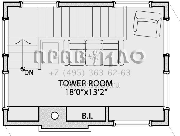Проект двухэтажного дома с гаражом на три и более машин в стиле Шале S5-332 (5829-00009)