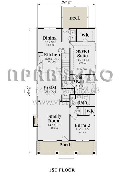 Проект двухэтажного дома без гаража в стиле Ранчо S5-172 (009-00218)