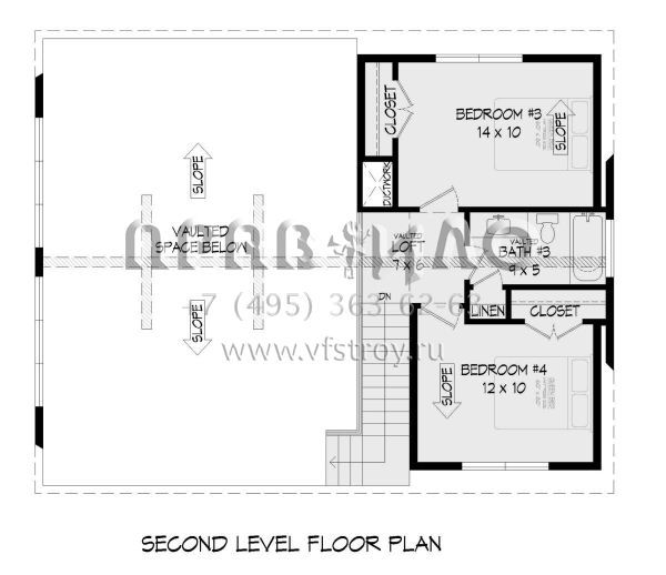 Проект двухэтажного дома без гаража в стиле Шале S5-283 (940-00576)