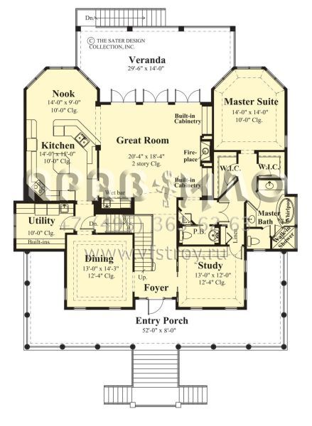 Проект трехэтажного дома с гаражом на две машины в прибрежном стиле S5-305 (8436-00027)