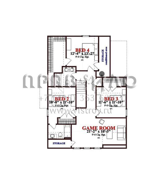 Проект двухэтажного дома с гаражом на две машины в американском стиле S5-245 (1070-00246)