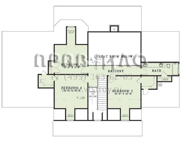 Проект двухэтажного дома с гаражом на две машины в стиле Ранчо S5-251 (110-00017)
