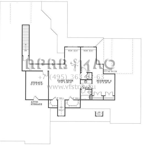 Проект двухэтажного дома с гаражом на три и более машин в стиле Ранчо S5-394 (110-00070)