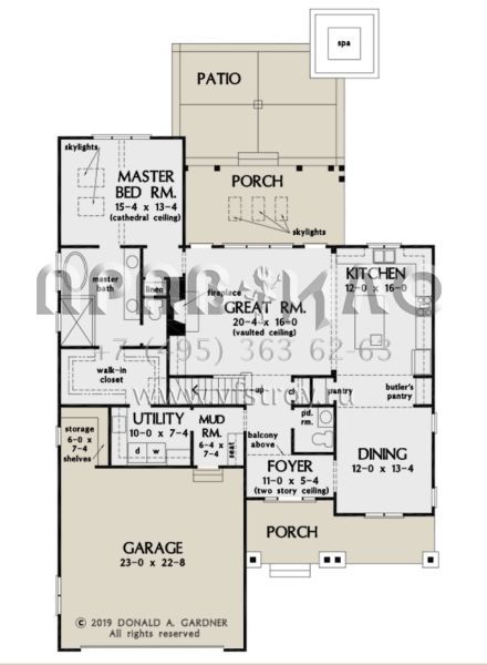 Проект двухэтажного дома с гаражом на две машины в современном стиле S5-213 (2865-00137)