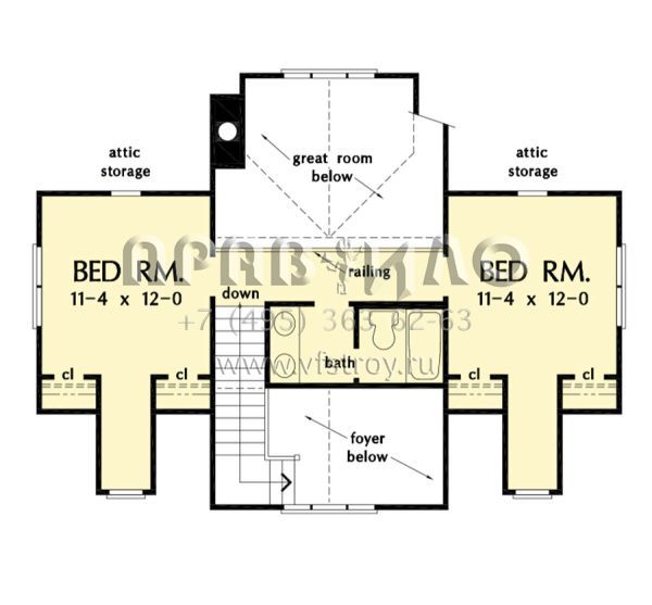 Проект двухэтажного дома без гаража в стиле Ранчо S5-183 (2865-00232)