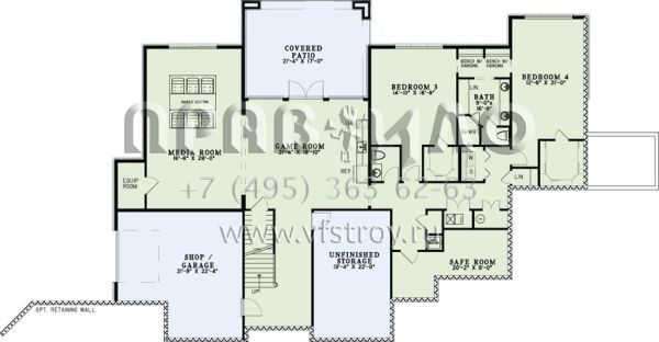 Проект одноэтажного дома с гаражом на три и более машин в современном стиле S5-566 (110-01030)