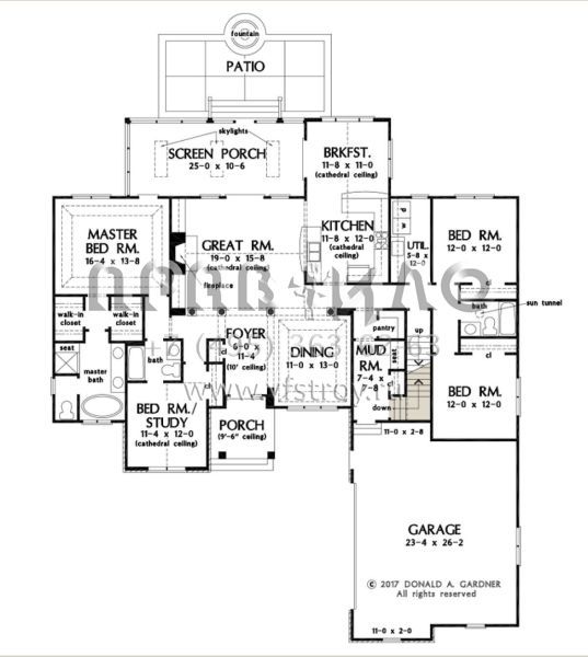 Проект одноэтажного дома с гаражом на две машины в американском стиле S5-212 (2865-00213)