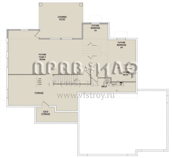 Проект одноэтажного дома с гаражом на три и более машин в американском стиле S5-173 (8768-00107)