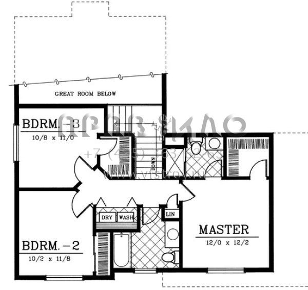 Проект двухэтажного дома с гаражом на две машины в стиле Ранчо S5-130 (692-00096)