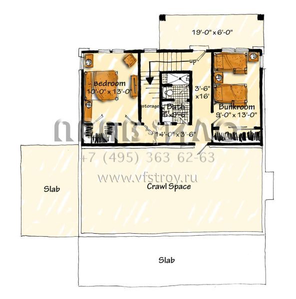 Проект одноэтажного дома без гаража в современном стиле S5-163 (1907-00062)