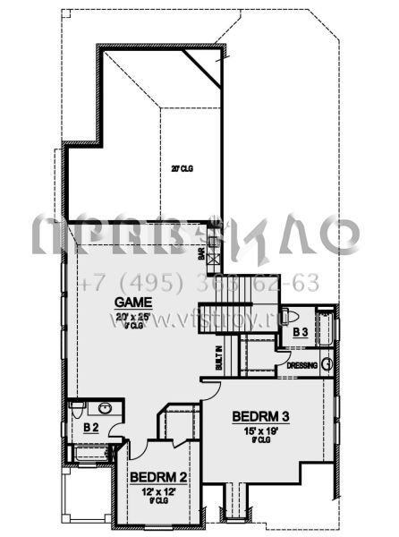 Проект двухэтажного дома с гаражом на две машины в стиле Ранчо S5-319 (5445-00412)