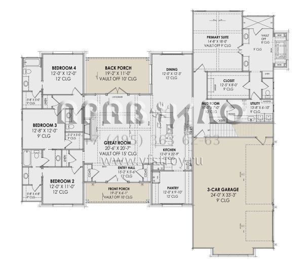 Проект одноэтажного дома с гаражом на три и более машин в современном стиле S5-267 (7983-00045)