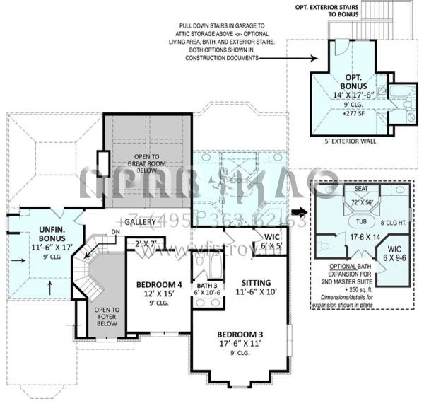 Проект двухэтажного дома с гаражом на три и более машин в английском стиле S5-309 (4195-00048)