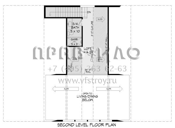 Проект двухэтажного дома без гаража в стиле БарнХаус S5-235 (940-00483)