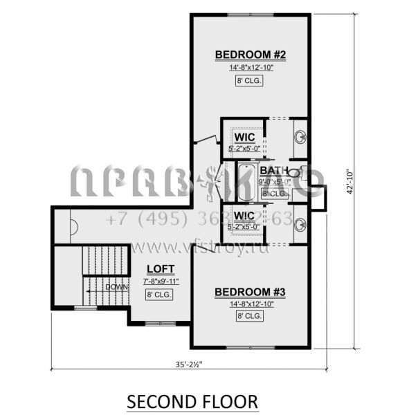 Проект двухэтажного дома с гаражом на три и более машин в американском стиле S5-279 (1958-00021)