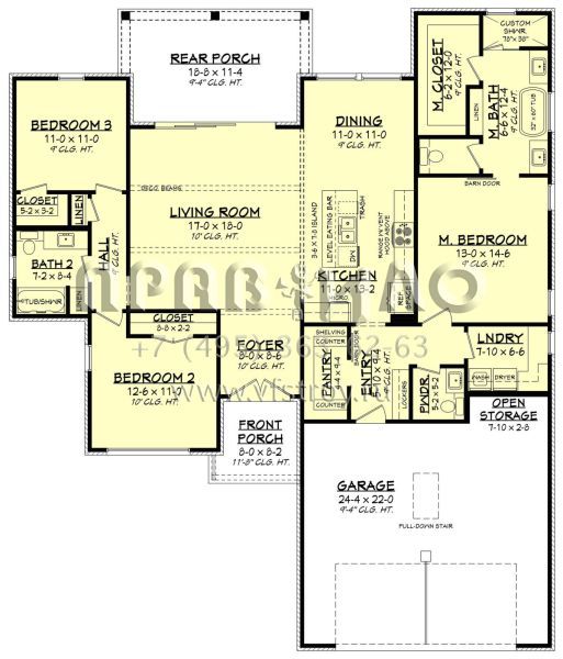 Проект одноэтажного дома с гаражом на две машины в современном стиле S5-165 (041-00301)